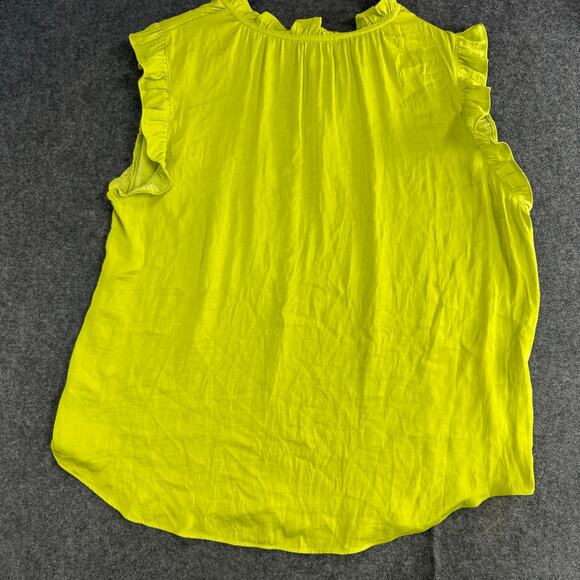 Cupcakes and Cashmere Anthropologie Ruffle Trim Sleeveless Top Size XL Green - Picture 4 of 7